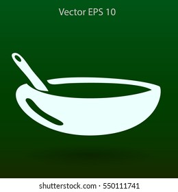 Flat bowl icon. Vector.