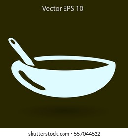 Flat bowl icon. Vector.