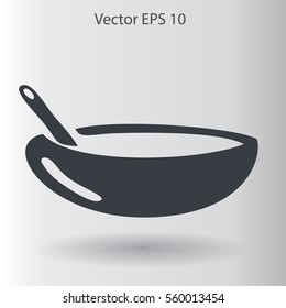 Flat bowl icon. Vector.