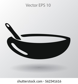 Flat bowl icon. Vector.