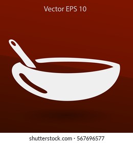 Flat bowl icon. Vector.