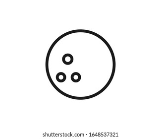 Flat bowling ball icon or symbol design concept. Vector Eps 10
