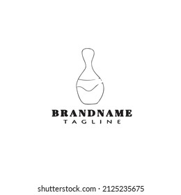 flat bowling cartoon logo icon design template black modern isolated vector illustration