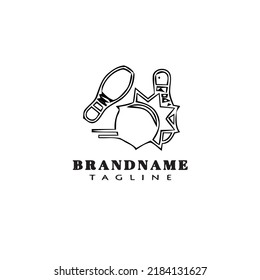 flat bowling cartoon logo icon design template black modern vector illustration