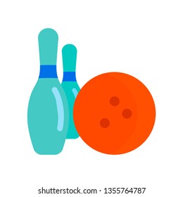 Flat bowling illustration. Sports equipment icon.