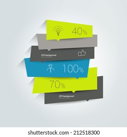 Flat box diagram for infographics. Vector module chart. 