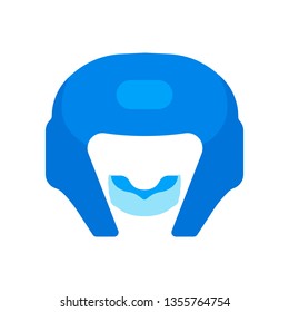 Flat boxing helmet illustration. Sports equipment icon.