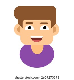 flat boy character icon design