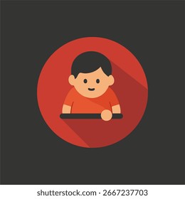 Icono de niño plano – Símbolo de niño y Personas	
