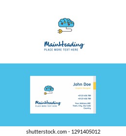 Flat Brain circuit  Logo and Visiting Card Template. Busienss Concept Logo Design