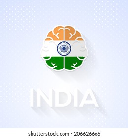 Flat Brain and Creative Ideas Flat Vector National Icons