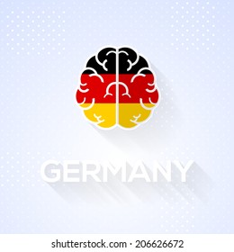 Flat Brain and Creative Ideas Flat Vector National Icons