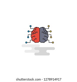 Flat Brain Icon. Vector