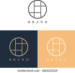 Flat, Brand, Business, line, Vector round icon, Clothes badge logo. 