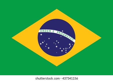 Flat Brazil flag background vector illustration