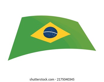 flat brazil flag over white