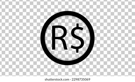 flat brazilion real logo isolated on transparent background. vector illustration. 
