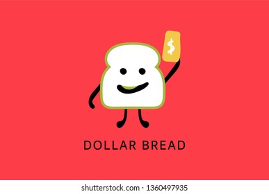 Flat bread with dollar illustration