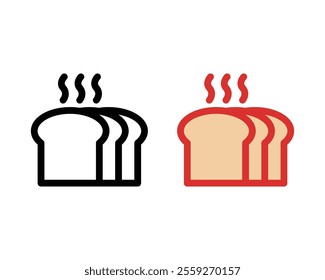 Flat bread icon vector illustration