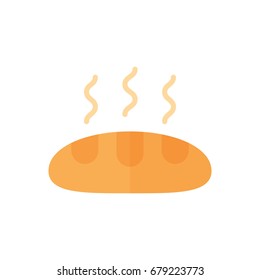 Flat bread icon. Vector illustration isolated on a white background. Simple color pictogram of bread.