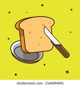 Ilustración vectorial del ícono del pan blanco cortado. El concepto de comida. Diseño premium aislado.