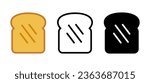 Flat bread, toasted bread vector icon illustration material color black and white