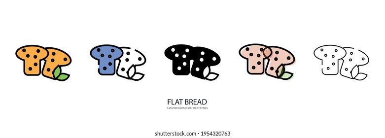 Flat Bread vector type icon