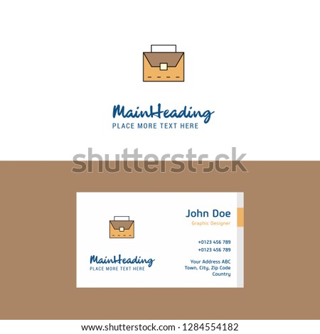 Flat Breifcase Logo and Visiting Card Template. Busienss Concept Logo Design
