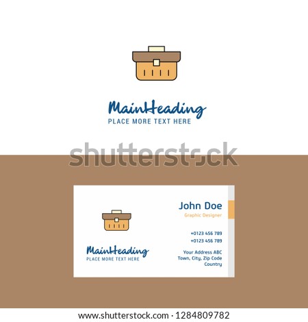 Flat Breifcase  Logo and Visiting Card Template. Busienss Concept Logo Design