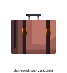 flat briefcase design over white