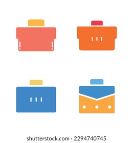 Icono de maletín plano Icono Ilustración vectorial