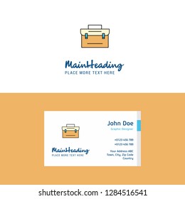 Flat Briefcase Logo and Visiting Card Template. Busienss Concept Logo Design