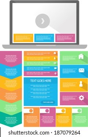flat bright user interface element set