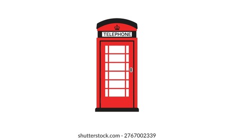 Flat british red telephone booth british telephone kiosk
