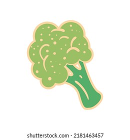 flat broccoli design over white