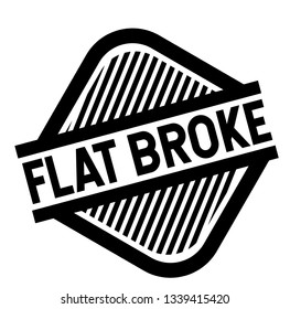 Flat Broke stamp on white