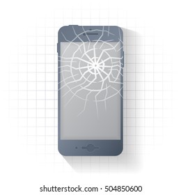 flat broken dark smart phone
