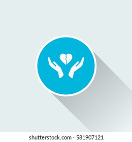 flat broken heart icon