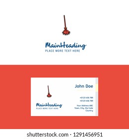Flat Broom  Logo and Visiting Card Template. Busienss Concept Logo Design