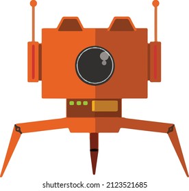 flat brown android robot with vector and can be uses as a logo, icon and illustration in your pamphlet or brochure.