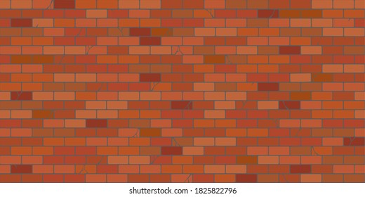 Flat Brown Brick Wall Seamless Texture Decorative Background Vector Illustration