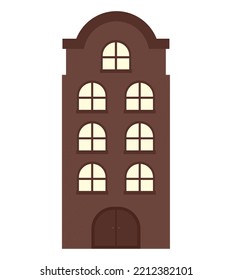 flat brown building over white