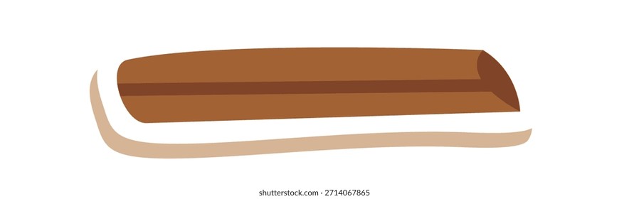 Flat brown cinnamon kraft sticker label for party decor. Brown ornament patch for a party gift or box, perfect as unique kraft ornament special decoration or event.