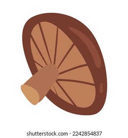 flat brown mushroom over white