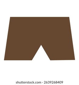 Flat Brown Shorts Icon in Simple Vector Style