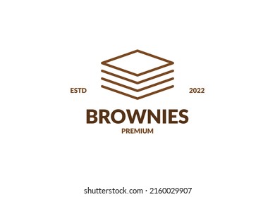Flat brownies logo design vector template illustration