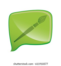 flat brush icon education, vector illustration design