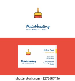 Flat Brush  Logo and Visiting Card Template. Busienss Concept Logo Design