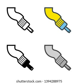 Flat Brush Painting Icon in Different Color and Style