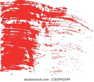 Flache Pinselstriche mit roter Farbe. Vektorgrafik.